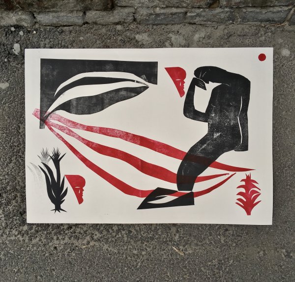 Self portrait with flower 29/30